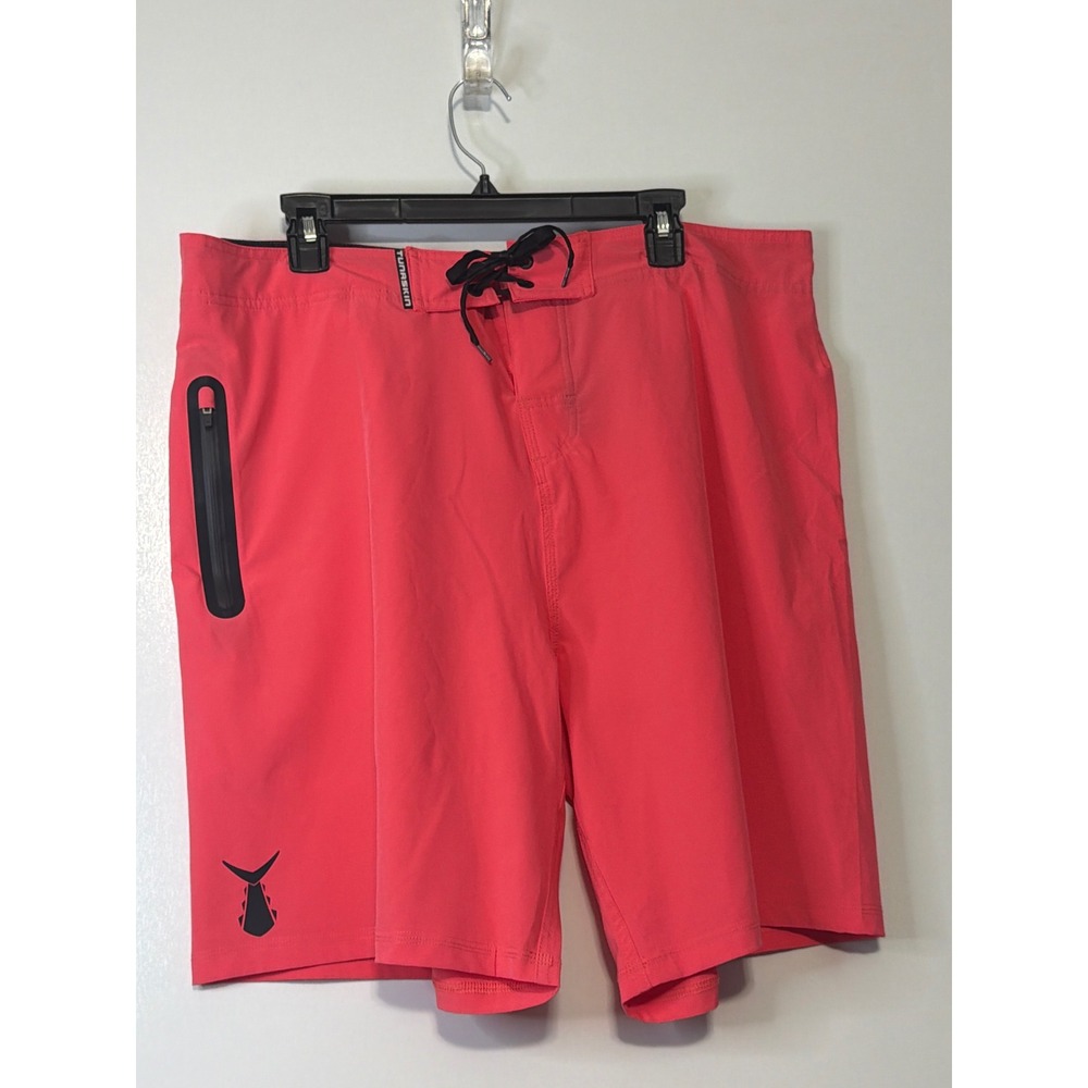 Tunaskin Mens Board Shorts Coral Red Fishing Swim Trunks 38 TSK-4BS3-01-HBS-01
